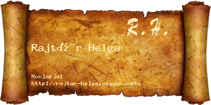 Rajtár Helga névjegykártya